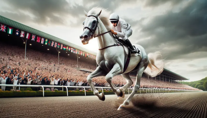 Un jinete sobre un caballo blanco