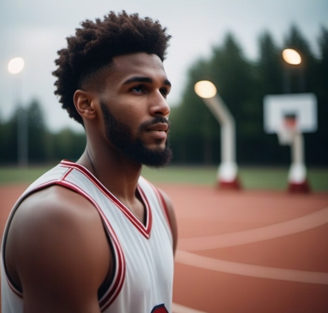 Un jugador de baloncesto en una cancha