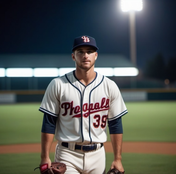 Un jugador de béisbol en un campo