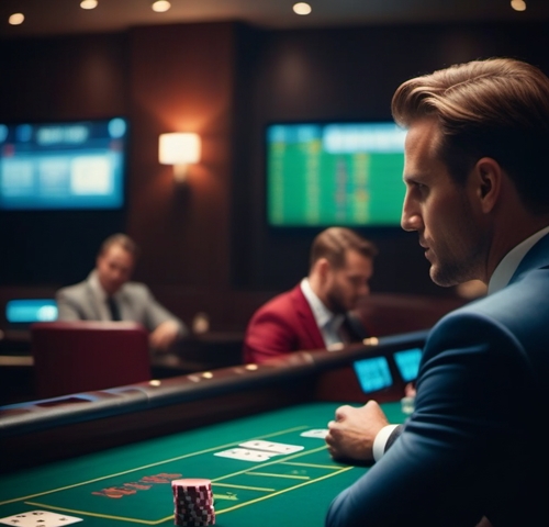 Un jugador de póker sentado en una mesa